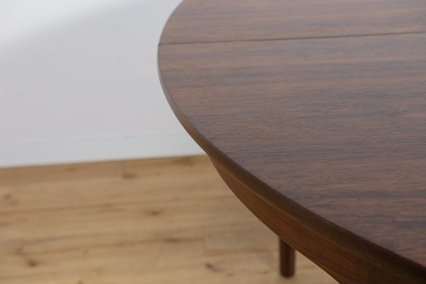 Mid-Century Round Rosewood Extendable Dining Table from Nathan