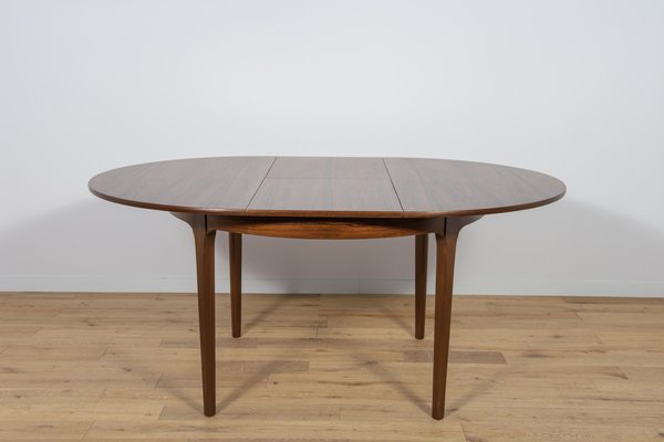 Mid-Century Round Rosewood Extendable Dining Table from Nathan