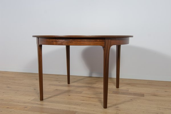 Mid-Century Round Rosewood Extendable Dining Table from Nathan