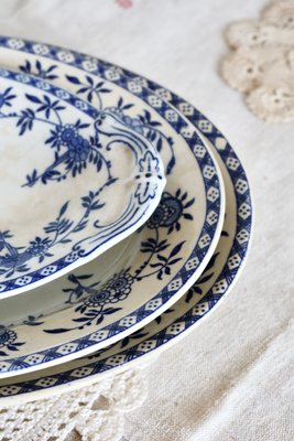 Antique Oval Serving Dishes from Dresden Porcelain, Set of 3 for