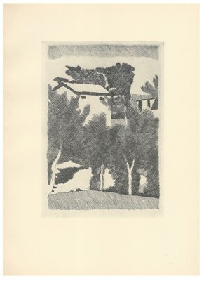 Morandi, Landscape with Three Trees, 1957, Lithograph for sale at