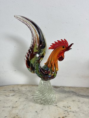 Large Mid-Century Multicolored Murano Glass Rooster, 1960s for