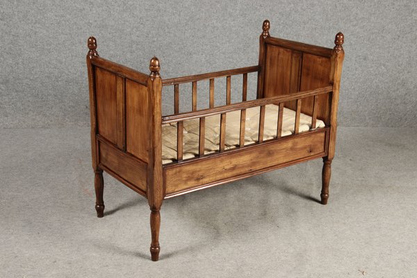 19th Century Biedermeier Walnut Childrens Bed Doll Bed, 1830s for