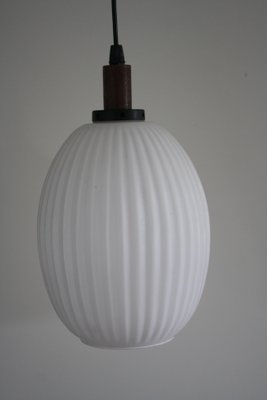 Milk Glass Pendant Light scandinavian teak milk glass pendant light
