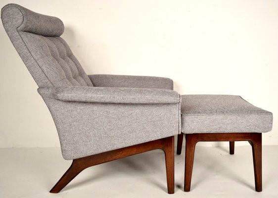 Mid Century Danish Lounge Chair Ottoman By Poul Jensen For Sale