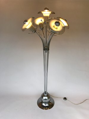 Italian Flower Shaped Floor Lamp In, Black And Silver Flower Floor Lamp