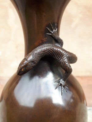 Japanese Bronze Vase by Akichika for sale at Pamono