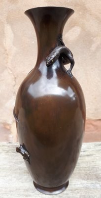 Japanese Bronze Vase by Akichika for sale at Pamono