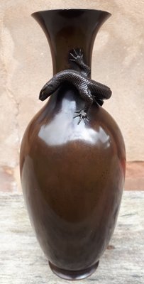 Japanese Bronze Vase by Akichika for sale at Pamono