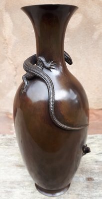 工芸品 Japanese Bronze Glazed Vase with Handles 工芸品 Japanese