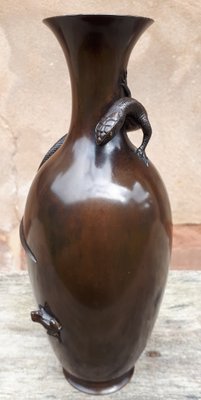 Japanese Bronze Vase by Akichika for sale at Pamono