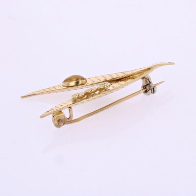 Spilla Antica In Oro Giallo 18 Carati Con Diamanti In Vendita Su - Foto 10