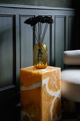 Agathos 55 Side Table in Orange Onyx by Manifeste for sale at Pamono