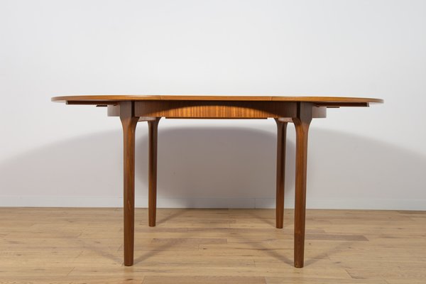 Mid-Century Modern Round Extendable Dining Table in Rosewood from