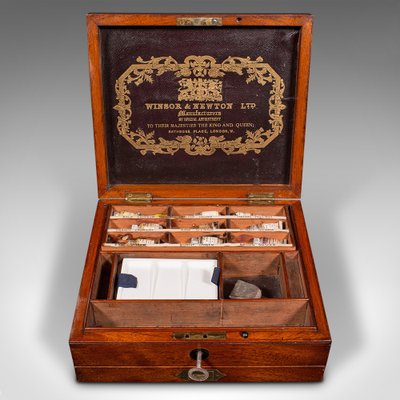 Ancienne Boîte D’Artiste En Bois Windsor & Newton – Vide – Rangement Et Déco Atelier