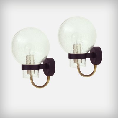 German Gl Br Wall Lights From Glashütte Limburg 1960s German Gl Br Wall Lights From