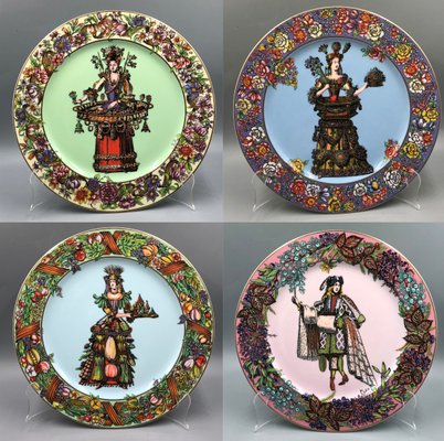 Four Seasons Decorative Plates by Versace for Rosenthal, 1990s