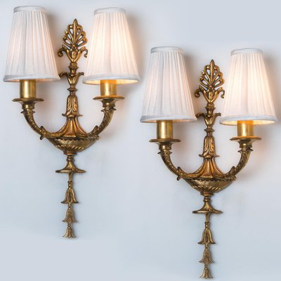 French Louis XVI Wall Sconces in Bronze, 1920s, Set of 2 for sale
