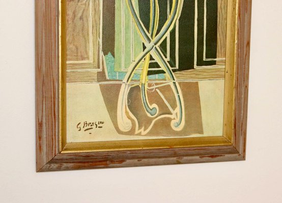 After Georges Braque, Le Gueridon, Mid-20th Century, Oil on After Georges Braque, Le Gueridon, Mid-20th Century, Oil on