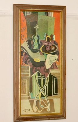 After Georges Braque, Le Gueridon, Mid-20th Century, Oil on After Georges Braque, Le Gueridon, Mid-20th Century, Oil on