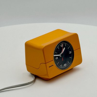 Space Age Mustard Yellow Alarm Clock from Krups, 1970s for sale at