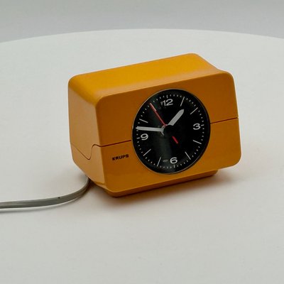 Space Age Mustard Yellow Alarm Clock from Krups, 1970s for sale at