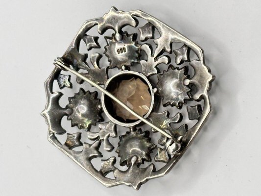 BROCHE VINTAGE SIGNÉE Montana, feuille ajourée, en métal doré, 47 x 60 mm EUR 17,50 - FR