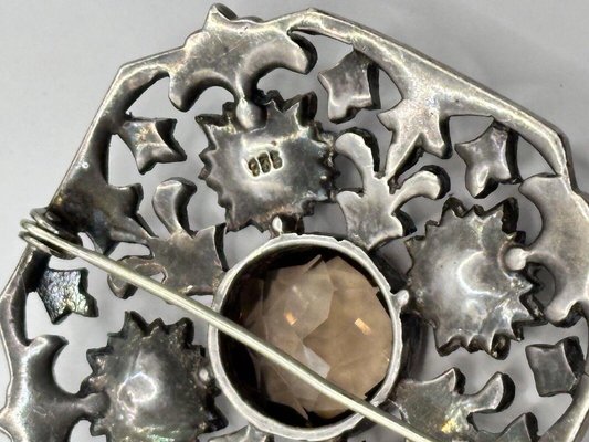 Antique Edwardian Silver 925, Marcasite, Glass and Stone  display picture 3