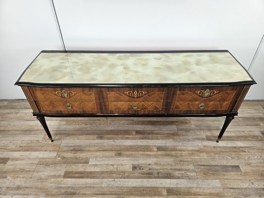 Bedroom Dresser with Six Drawers and Colored Glass Top, 1960 for sale at  Pamono