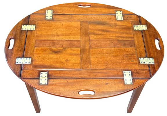 Georgian Mahogany Oval Butlers Tray on Stand 1800