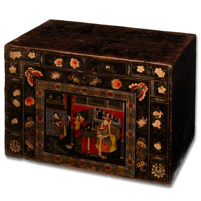 Painted Opera Chest From Shanxi - 19thC Painted Opera Chest From Shanxi - 19thC