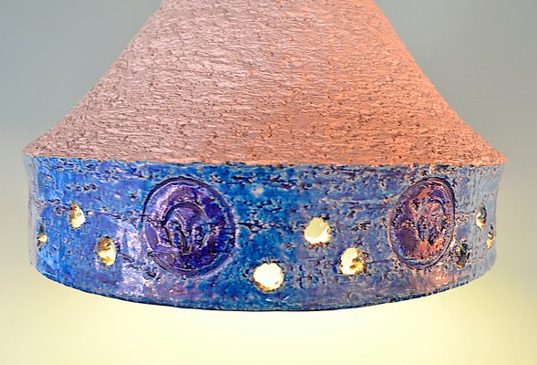 Mid-Century Modern Pendant Lamp by Aldo Londi for Bitossi, 1970s