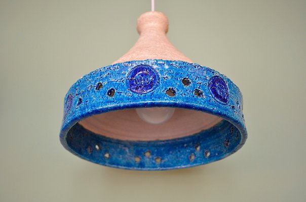 Mid-Century Modern Pendant Lamp by Aldo Londi for Bitossi, 1970s