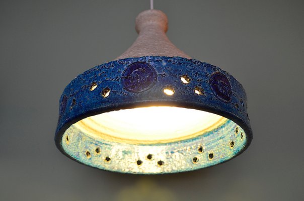 Mid-Century Modern Pendant Lamp by Aldo Londi for Bitossi, 1970s