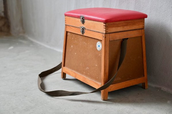 DENIM STOOL W45×D33×H46 Vintage French Fisherman's Stool for sale at Pamono