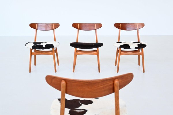 Dining Chairs Wegner Ch30 Model Ch30 Dining Chairs In Cowskin