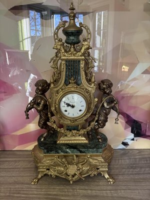 Imperial Mantel Clock from Farbel Fonderie D`art, 1969 for sale at