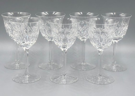 7er-Set Mid-Century Portweingläser „Lady Patricia“ aus mundgeblasenem Kristallglas von Waterford bei Pamono kaufen