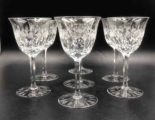7er-Set Mid-Century Portweingläser „Lady Patricia“ aus mundgeblasenem Kristallglas von Waterford bei Pamono kaufen