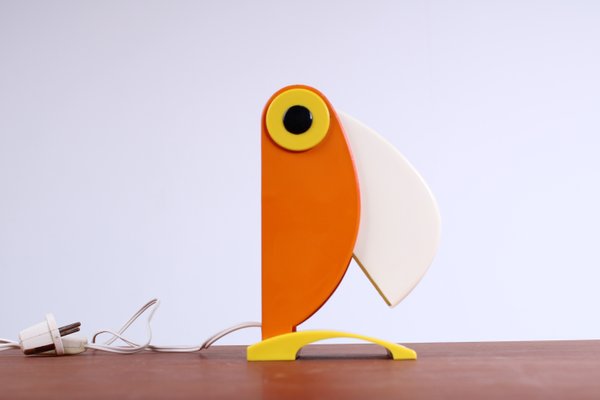 Orange Toucan Table Lamp by Ferrari for OTF Verona, 1960s for sale