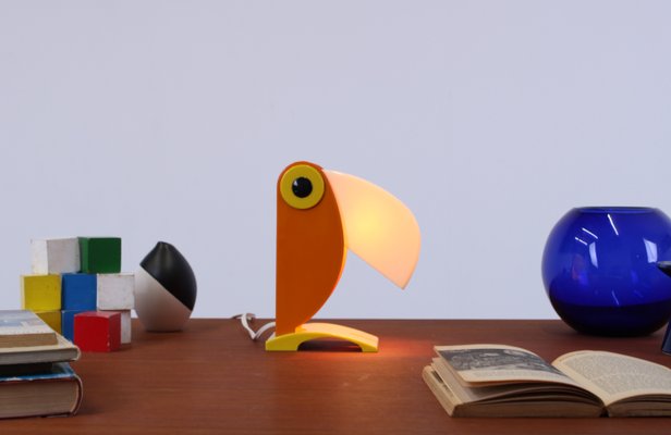 Orange Toucan Table Lamp by Ferrari for OTF Verona, 1960s for sale