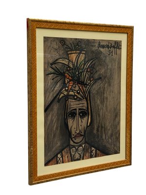Bernard Buffet, Portrait, 1950, Artwork on Paper for sale at Pamono