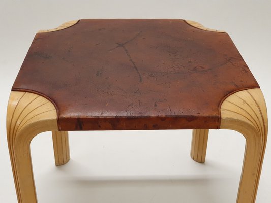 X601 Stool in Leather by Alvar Aalto for Artek, 1960s for