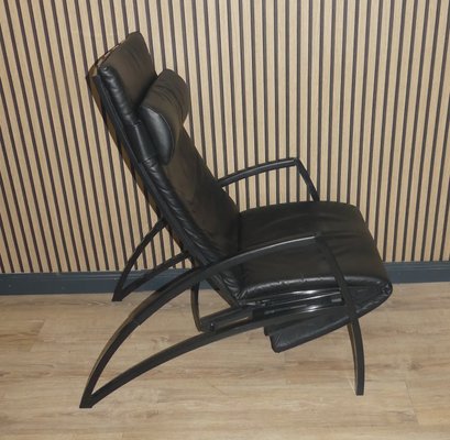 Leather Pax Relax Lounge Chair with Black Metal Frame by