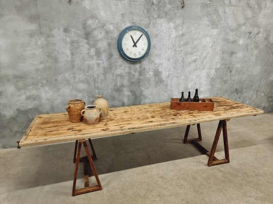 Vintage trestle tables for sale discount
