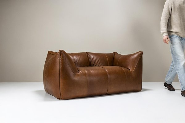 Divano a due posti Le Bambole in pelle di Mario Bellini per B&b