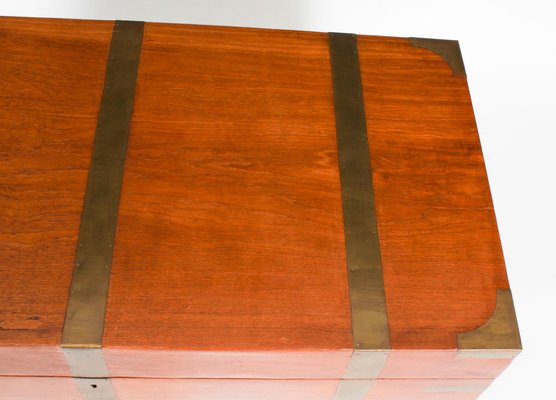 Brass Bound Rosewood Military Chest - 19thC Brass Bound Rosewood Military Chest - 19thC