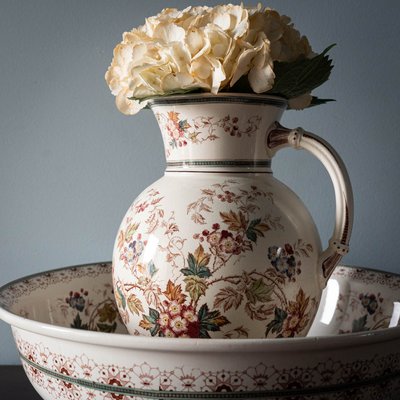 Antique German Nelly Wash Set from Villeroy & Boch, 1890s, Set of