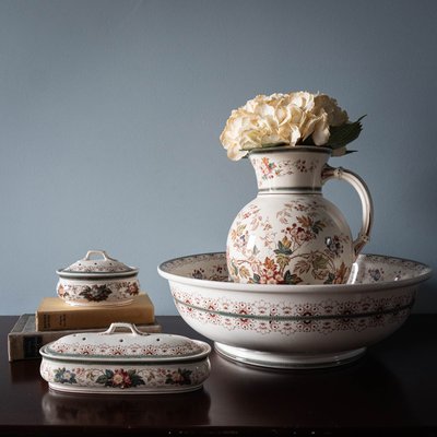 Antique German Nelly Wash Set from Villeroy & Boch, 1890s, Set of