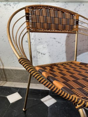 Lot De 4 Immenses Fauteuils De Jardin Rocking Chair Vintage En Scoubidou - Style Années 70, Origine France